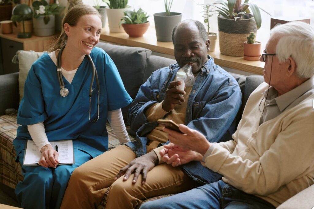 NJ professional home caregiver with patient